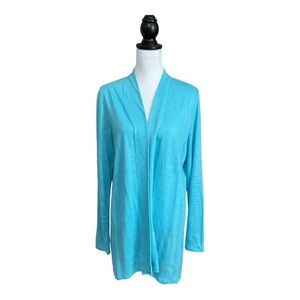 J Jill Love Linen Open Front Linen Duster Cardigan size M